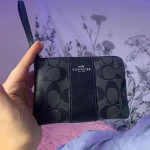 Coach black wristlet